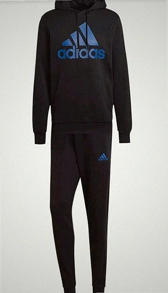 Adidas Herren Jogginganzug Größe L Schwarz/ Blau Neu mit Etikett