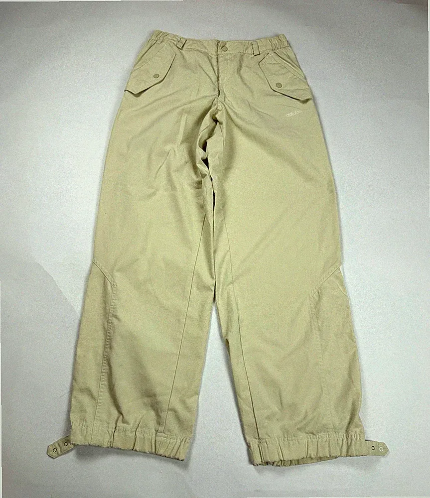 adidas Herren Jogginghose Beige 3-Streifen Gr. 32 elastischer Bund Baumwolle