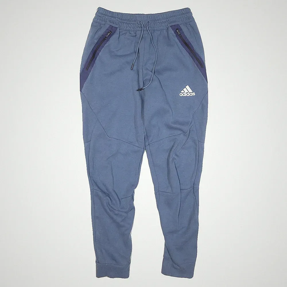 ADIDAS Herren Jogginghose Blau Navy Slim Tapered S W28 L26 Baumwollmix