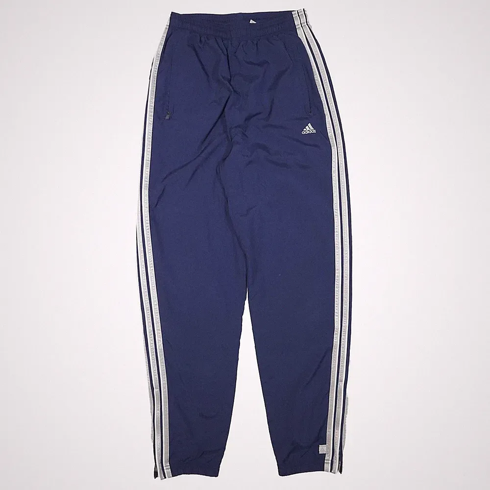 ADIDAS Herren Jogginghose Blau/Weiß Slim Tapered M W26 L29 Polyester-Mix