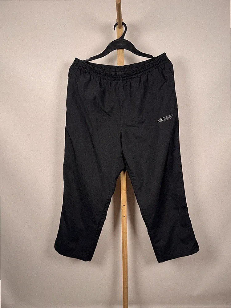 Adidas Herren Jogginghose L Schwarz Black Baggy Wide Leg Vintage Y2K 2004 Retro