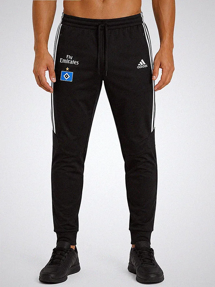 adidas Herren Jogginghose schwarz 3 Streifen Tapered Größe L