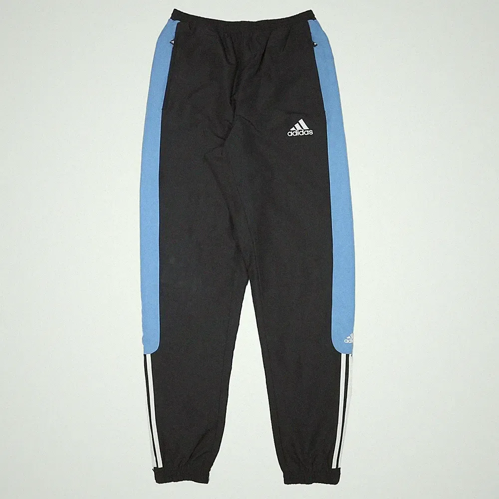 ADIDAS Herren Jogginghose Schwarz Blau Regular Tapered M W26 L31 Track