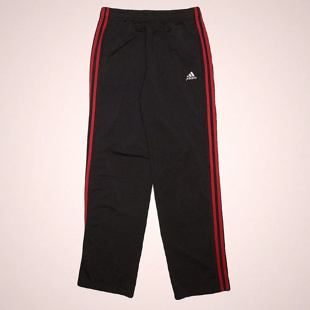 ADIDAS Herren Jogginghose Schwarz Rot M W28 L32 Slim Slim Tapered