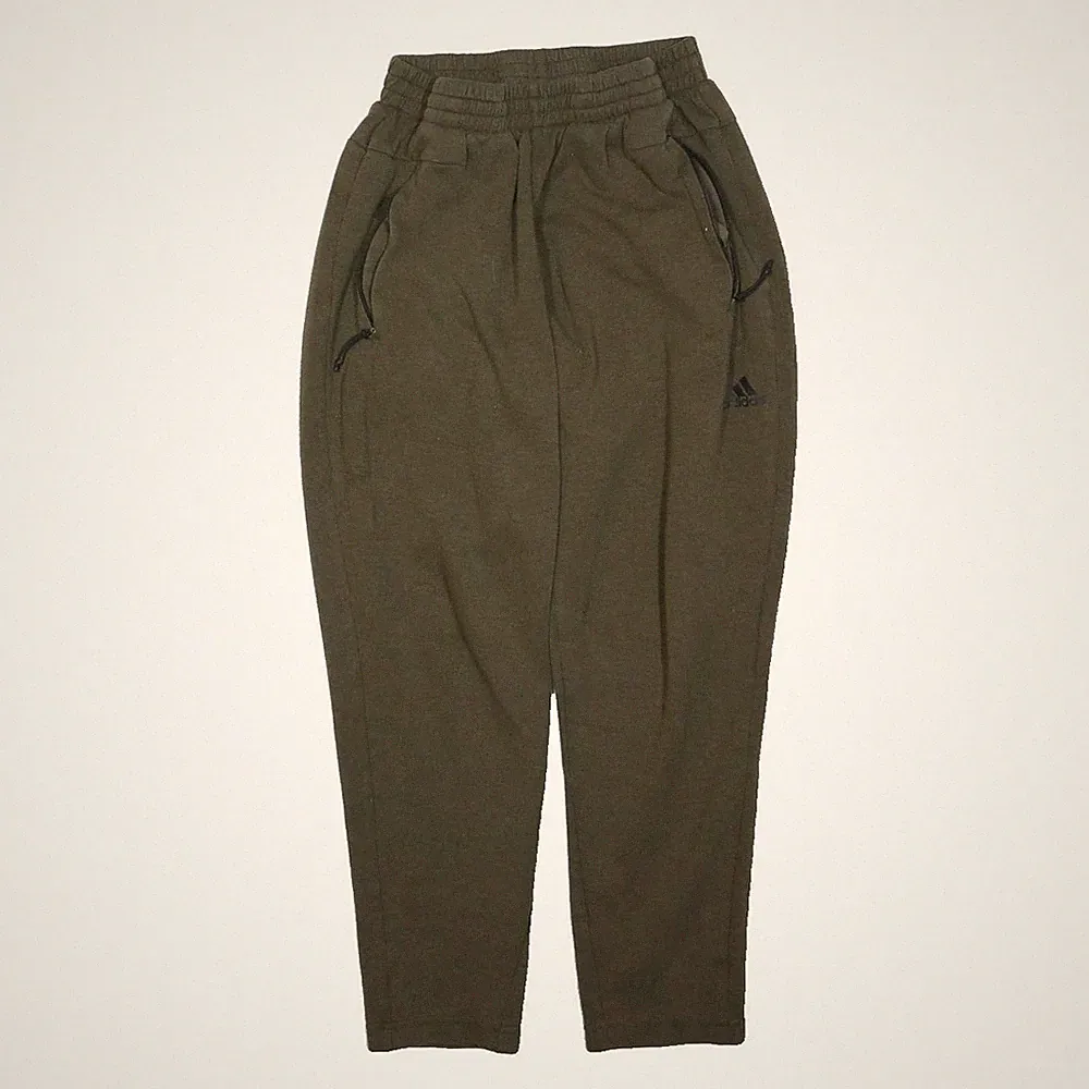 ADIDAS Herren Jogginghosen Grün Slim Tapered S W24 L27 Baumwollmix Kordelzug