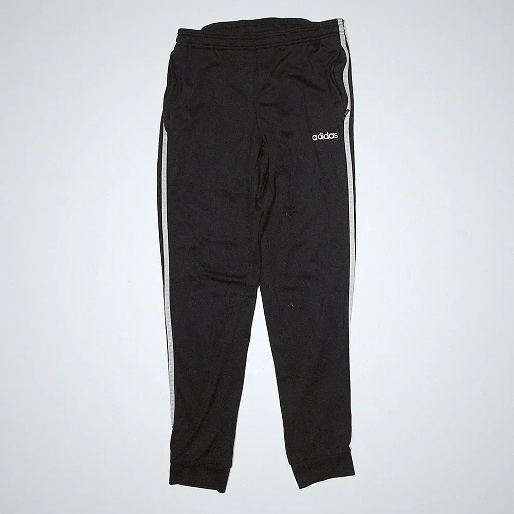 ADIDAS Herren Jogginghosen Schwarz Weiß Slim Tapered S W28 L29 Drei Streifen