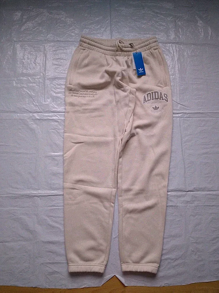 Adidas Herren Logo Elfenbein Creme Jogginghose Trainingshose Trainingsanzug Gr. Medium Neu