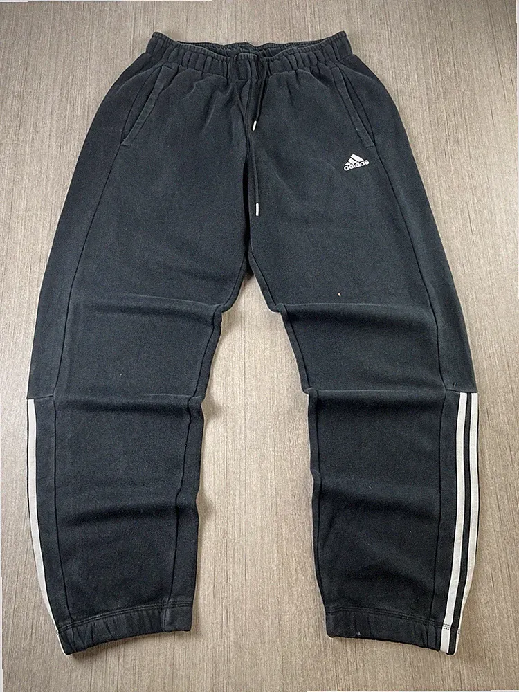 Adidas Herren Sport Essentials Jogginghose Fleece Sweat Hose Schwarz M Tapered Streifen
