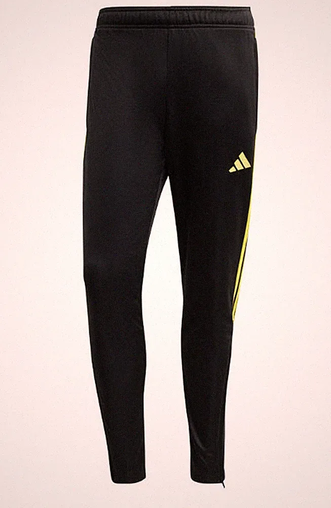 adidas Herren TIRO 23 Club Trainingshose schwarz gelb Run Jogger Freizeithose...