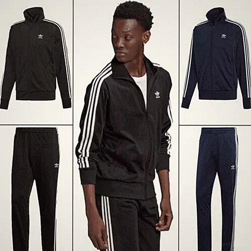 Adidas Herren Trainingsanzug Set Firebird Mit 3 Streifen Reißverschluss Jacke &