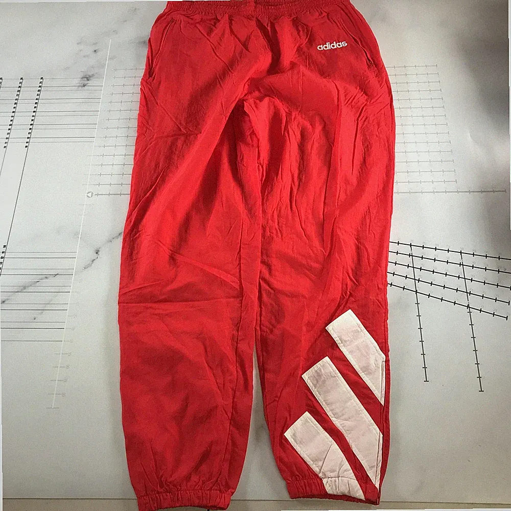Adidas Herren Trainingshose XL Rot 3 Streifen Elastischer Bund