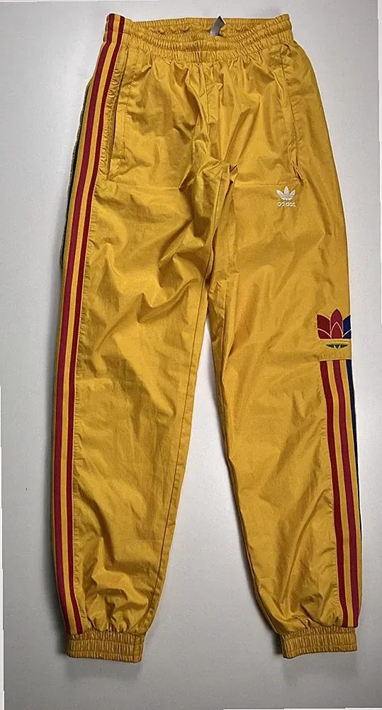 Adidas Herren Windhose Schwarz XS Track Pants Sporthose Gelb Leicht