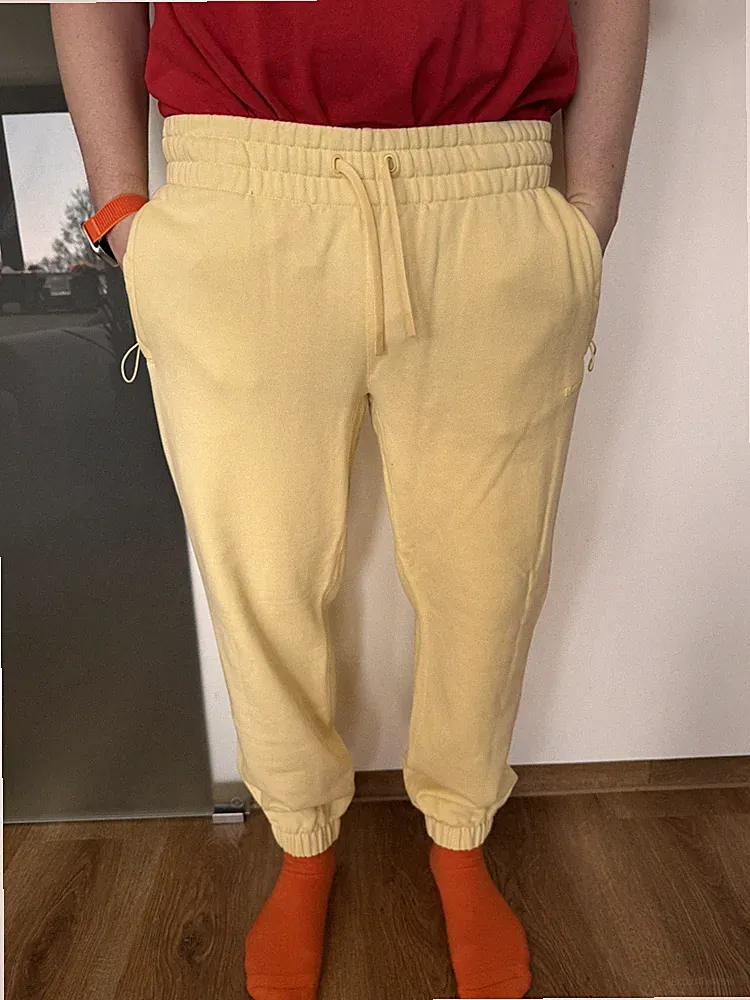 Adidas Humanrace Jogger Jogginghose Hose L Gelb Gummizug Baumwolle