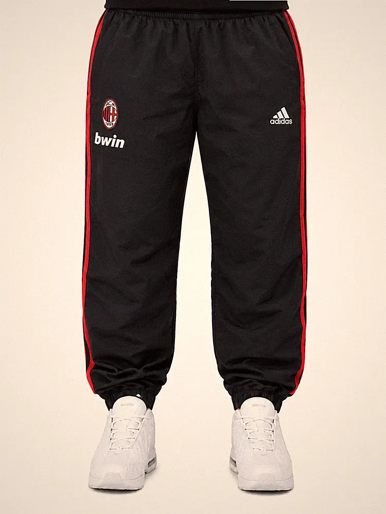 Adidas Jogger AC Mailand vintage Jogginghose Y2K Herren schwarz/rot Größe L