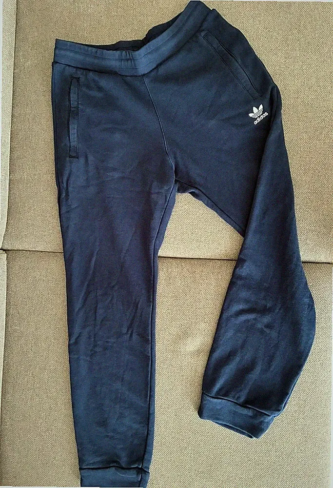 Adidas Jogger lange Jogginghose Herren Größe M dunkelblau Baumwolle mit Taschen