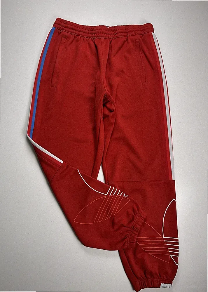 Adidas Joggers Herren M Rot Weiß Trainingshose 100% Polyester