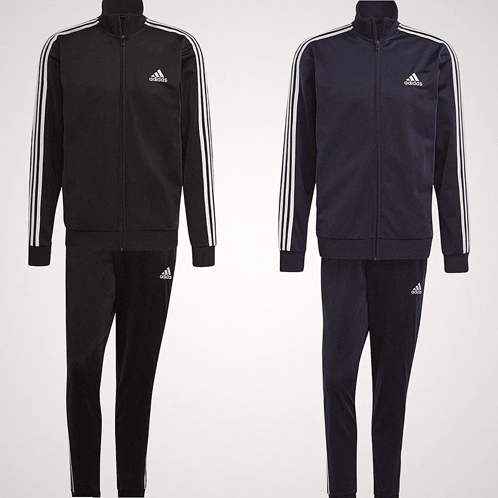 adidas Jogginganzug Trainingsanzug Sportanzug Herren schwarz 3 Streifen Design