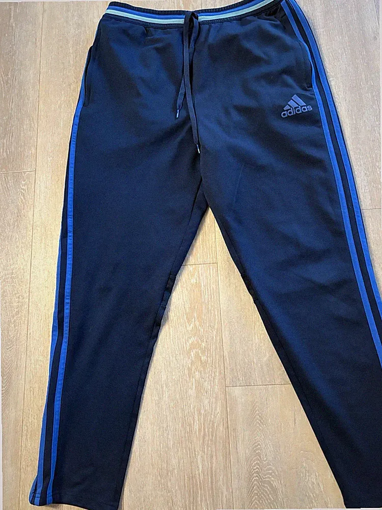 Adidas Jogginghose,3Streifen,blau,Gr.L,climacool,Reißverschlüsse am Bein
