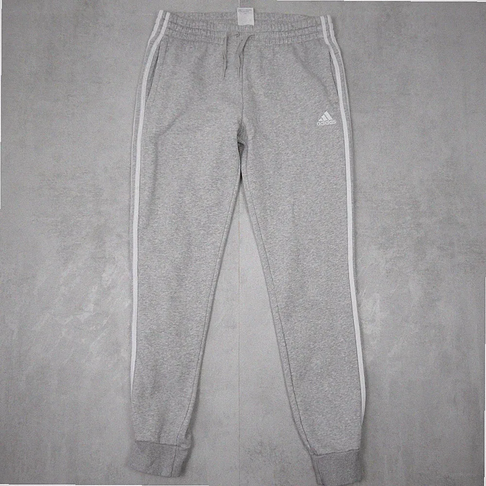 Adidas Jogginghose Damen M Grau Regular Fit Sportwear 3 Streifen Tapered