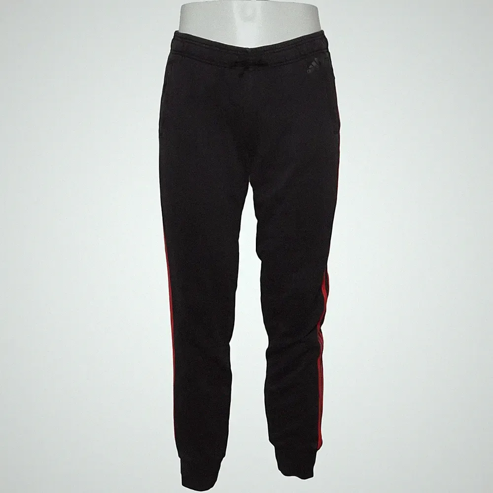 Adidas, Jogginghose, Größe: 40, Grau/Rot, Streifen, Herren #J15