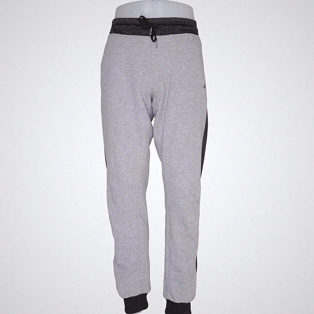 Adidas, Jogginghose, Größe: 42/44, Grau/Schwarz, Baumwolle/Polyester #aFG