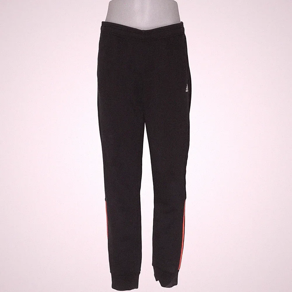 Adidas, Jogginghose, Größe: 42/44, Schwarz/Rot, Baumwolle/Polyester #M7n