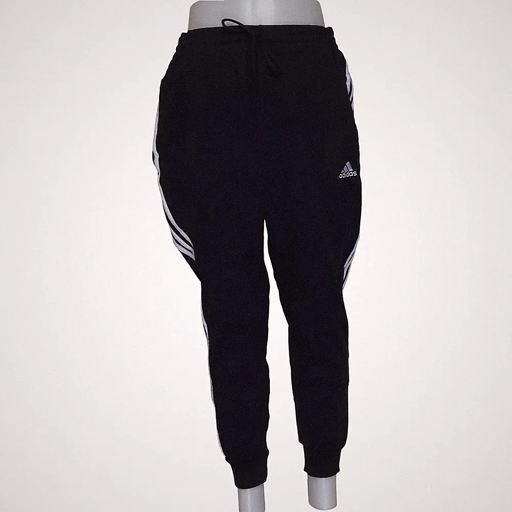 Adidas, Jogginghose, Größe: 46, Blau/Weiß, Baumwolle/Elasthan, Streifen #JRJ
