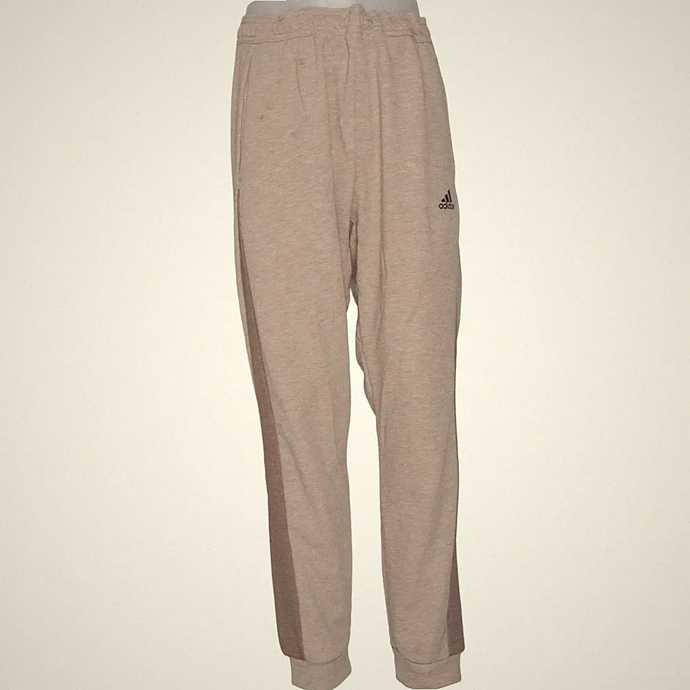 Adidas, Jogginghose, Größe: L, Beige/Braun, Baumwolle/Recyceltes Polyester #Dh3