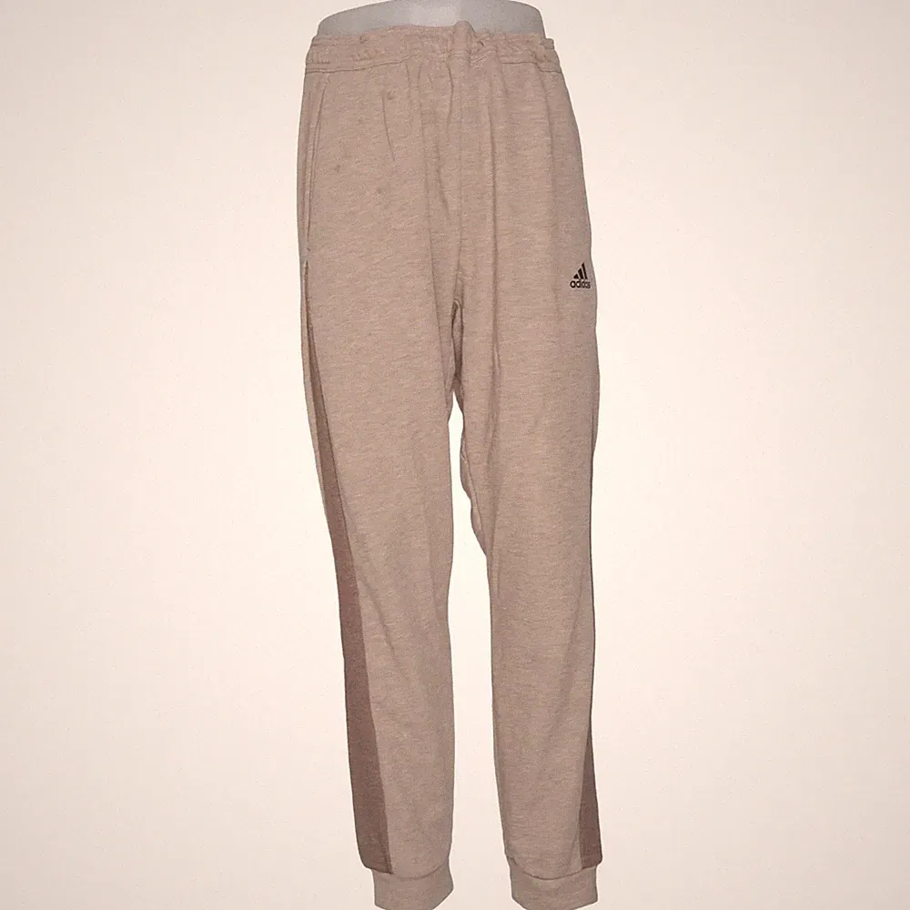 Adidas, Jogginghose, Größe: L, Beige/Braun, Baumwolle/Recyceltes Polyester #Dh3