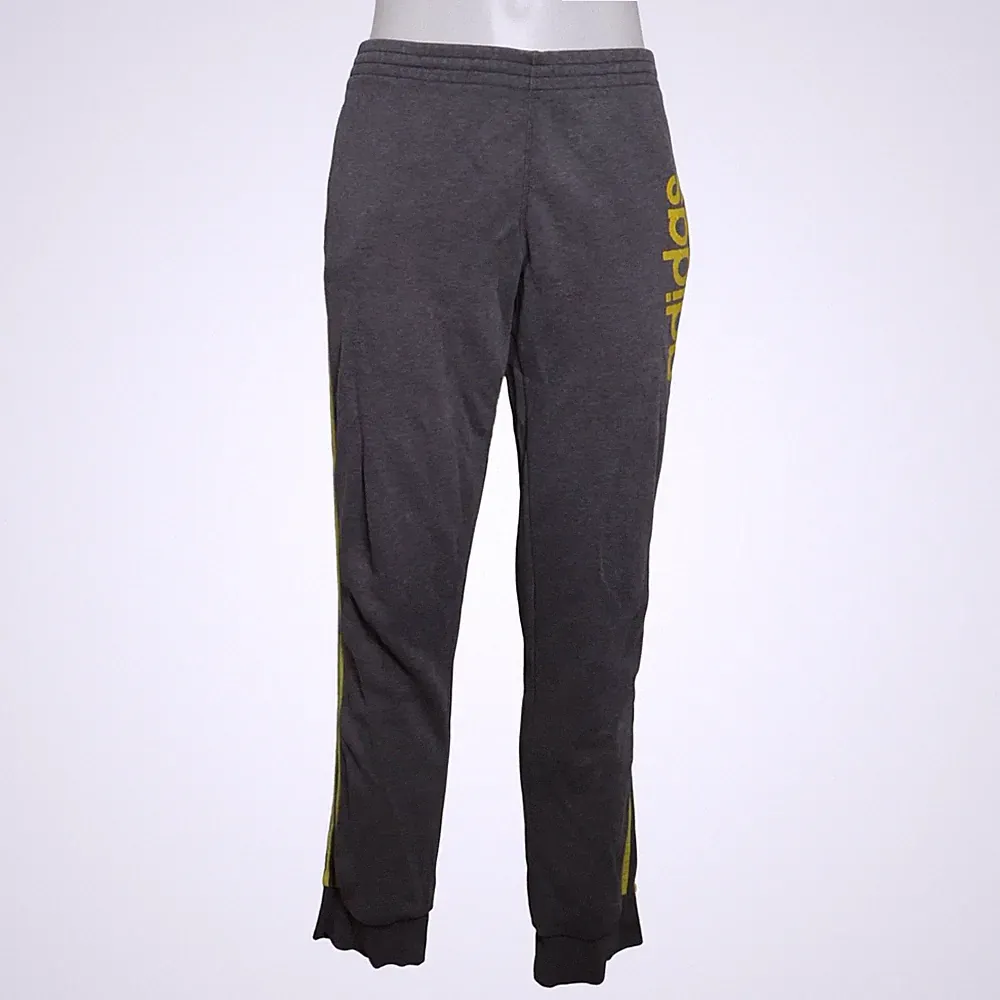 Adidas, Jogginghose, Größe: L, Grau/Gelb, Baumwolle/Polyester, Print, Sweat #Ivs