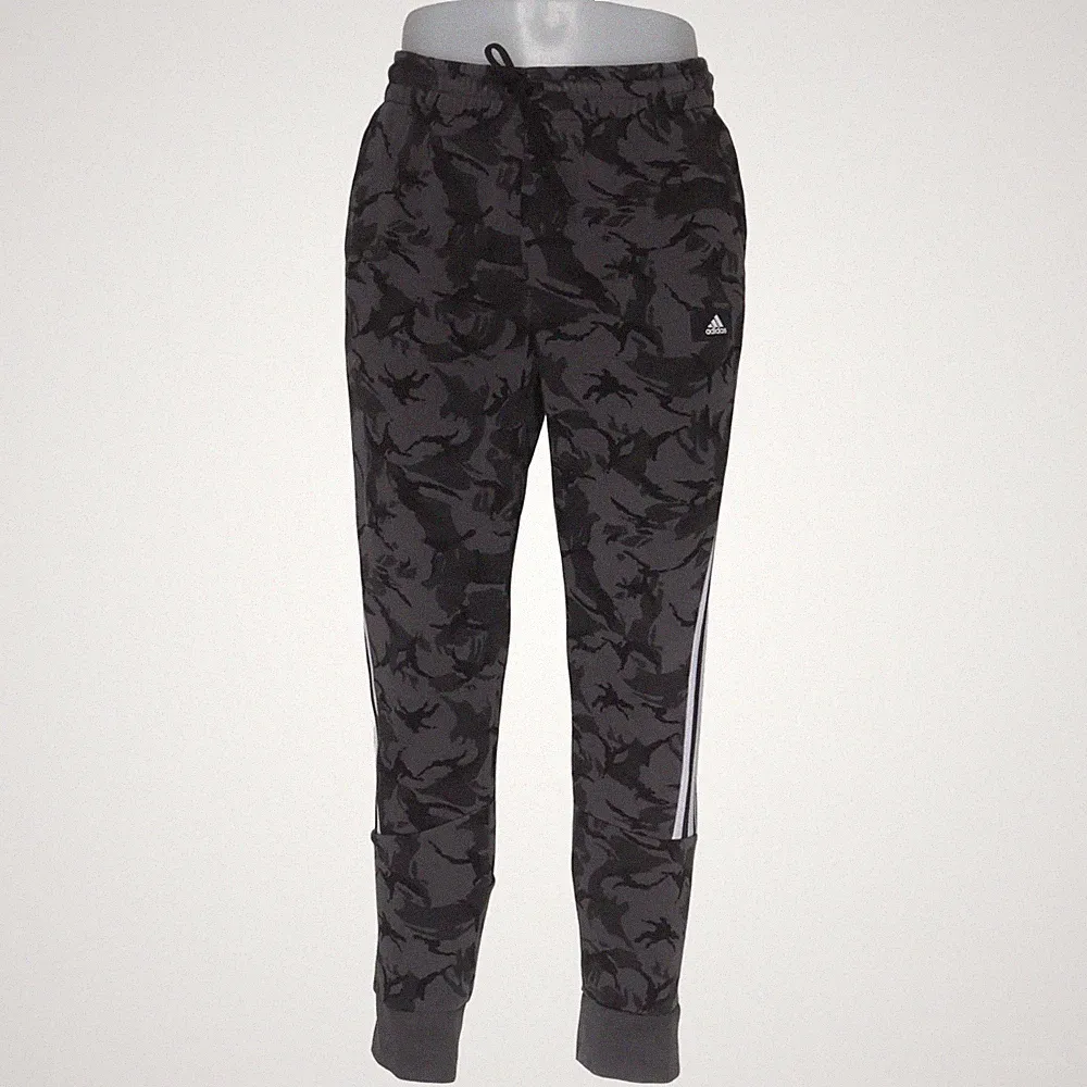 Adidas, Jogginghose, Größe: M, Grau/Schwarz/Weiß, Baumwolle/Polyester #DLy