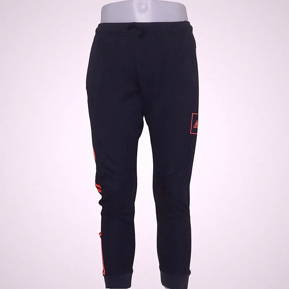 Adidas, Jogginghose, Größe: S, Blau/Orange, Baumwolle/Polyester, Streifen #Djj