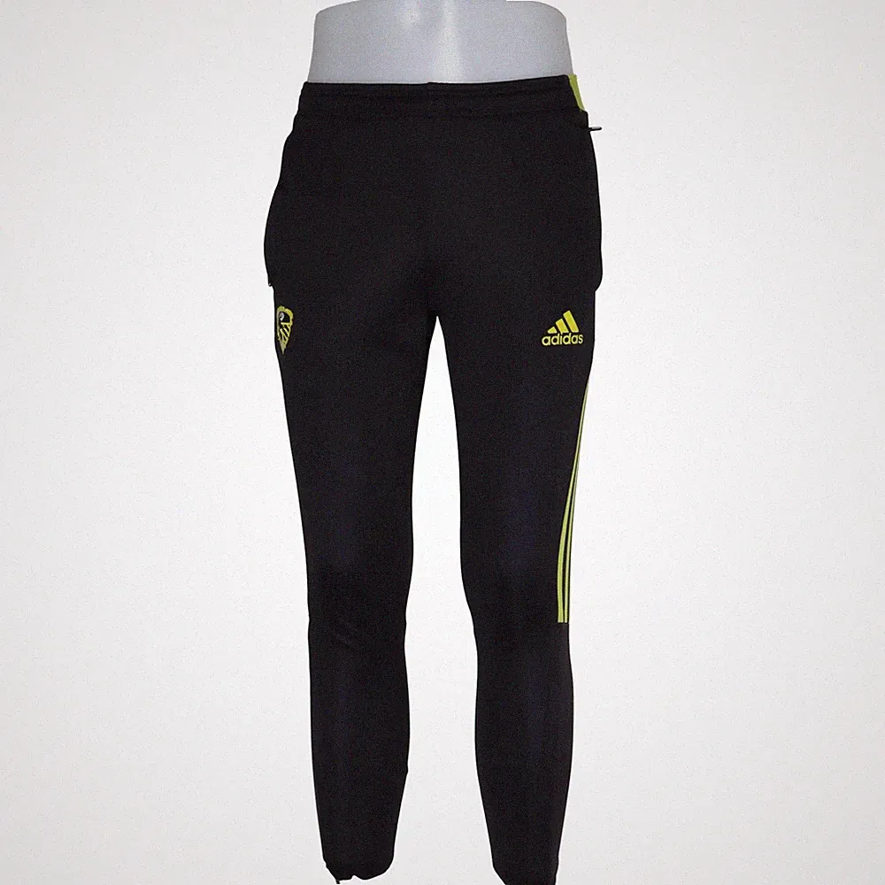 Adidas, Jogginghose, Größe: S, Schwarz/Gelb, Recyceltes Polyester, Streifen #D7k