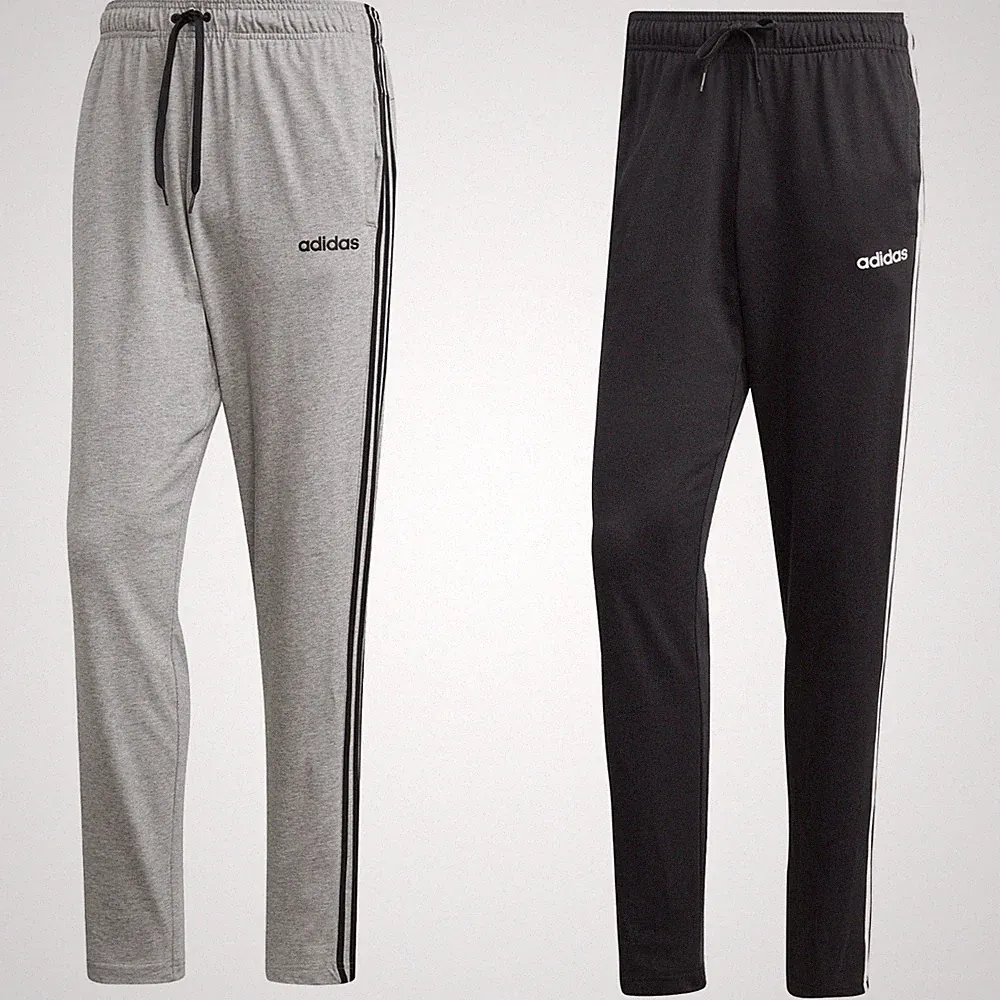 adidas Jogginghose Herren 3 Streifen Jogging Hosen schwarz offener Beinabschluss