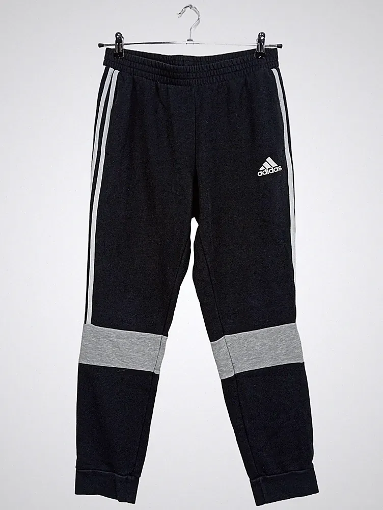 Adidas Jogginghose Herren Gr. 38/M Schwarz 3-Streifen Trainingshose
