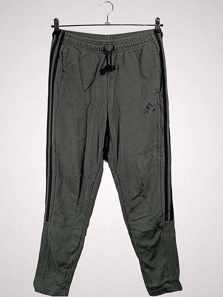adidas Jogginghose Herren Gr. 48 M Grün Trainingshose Sport Hose Streifen