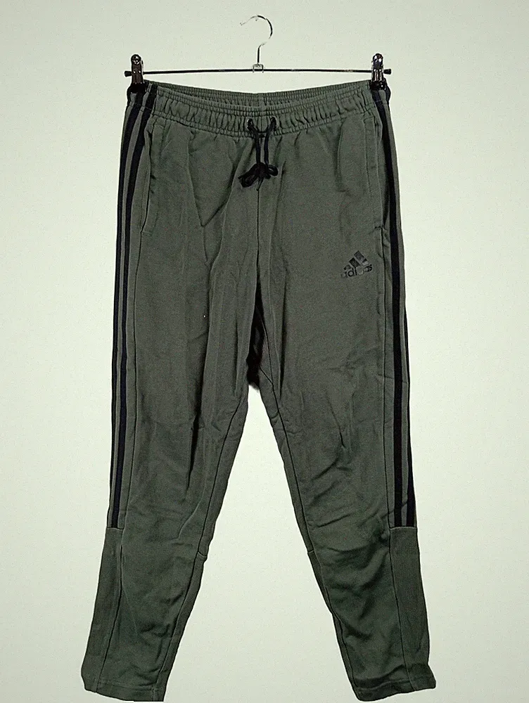 adidas Jogginghose Herren Gr. 48 M Grün Trainingshose Sport Hose Streifen