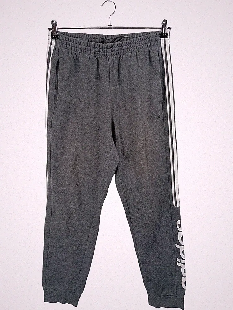 Adidas Jogginghose Herren Gr. L Grau 3 Streifen Trainingshose