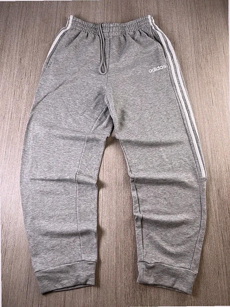 ADIDAS Jogginghose Herren grau M Fleece Jogger Climalite 3 Streifen Trainingshose