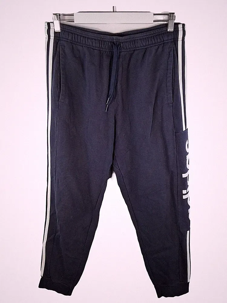 Adidas Jogginghose Herren L 3-Streifen Trainingshose Blau Sweatpants
