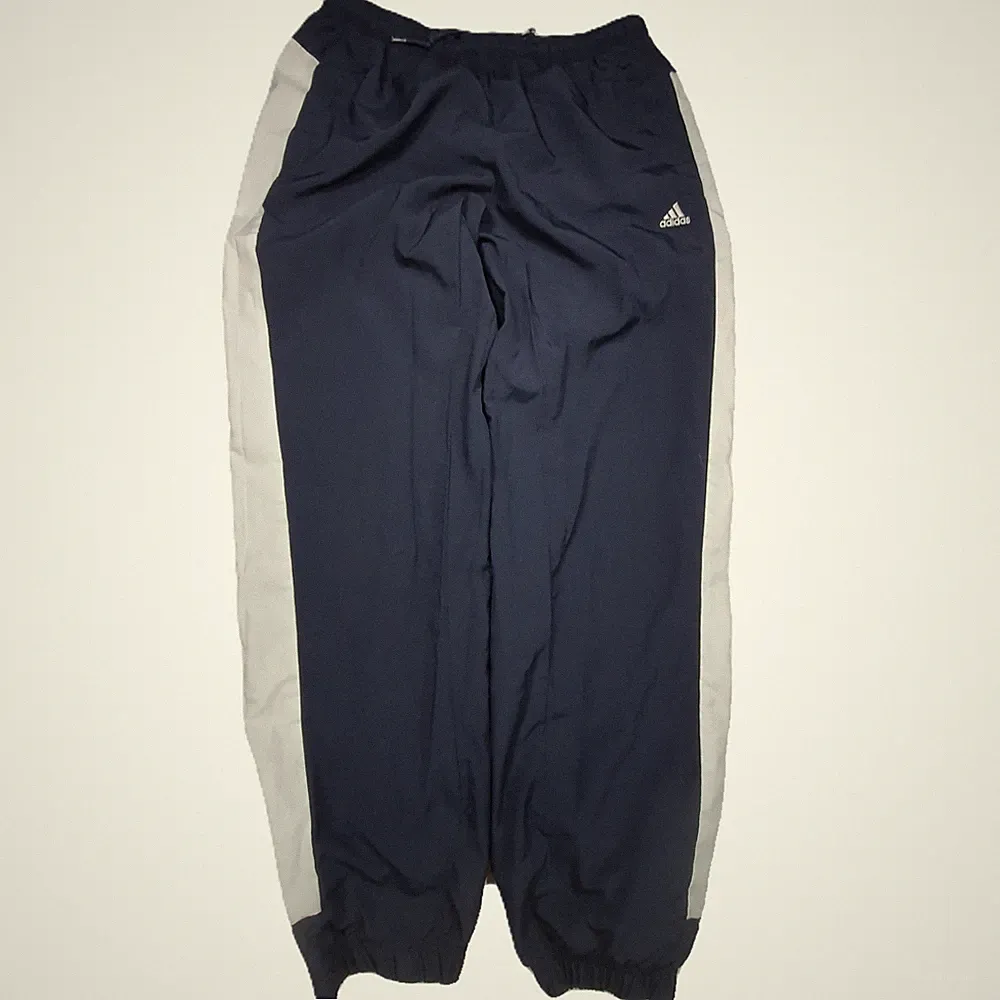 Adidas Mesh Jogginghose Herren Sport Hose Größe M VTG Blau Weiß Casual
