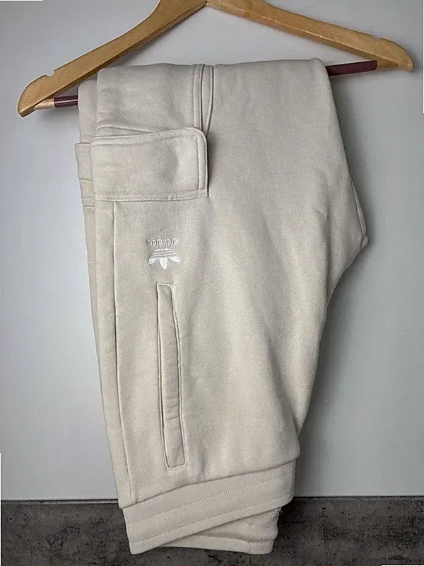 adidas Originals Cargo Jogginghose Beige Creme Gr. S Fleece Sweatpants Trefoil
