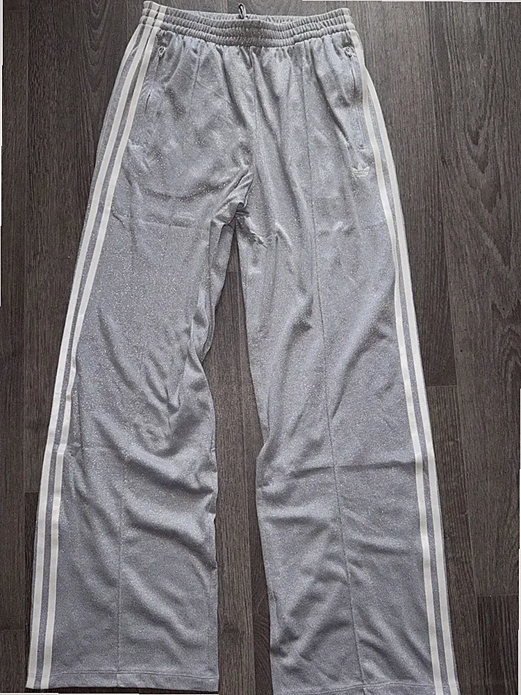 Adidas Originals FB Firebird Trainingshose Jogginghose Silber Glitzer