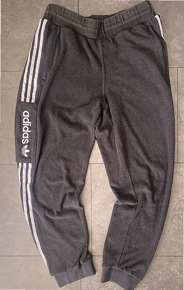 adidas Originals Herren Jogginghose Gr. L Schwarz 3 Streifen Trefoil Retro #183