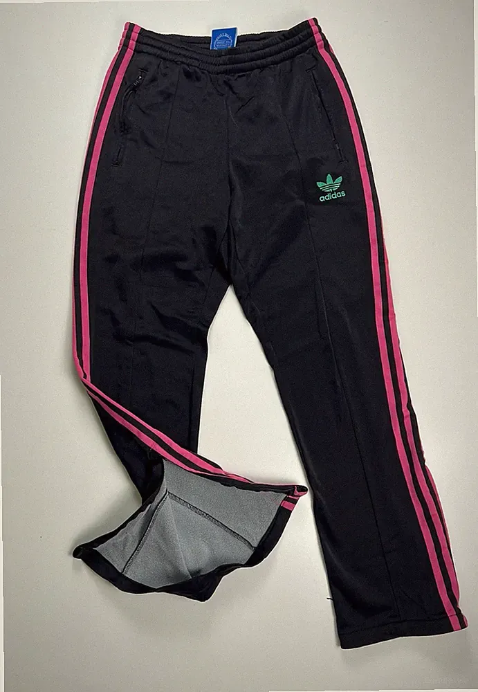 Adidas Originals Herren Jogginghose XS Schwarz Rosa Vintage Polyester
