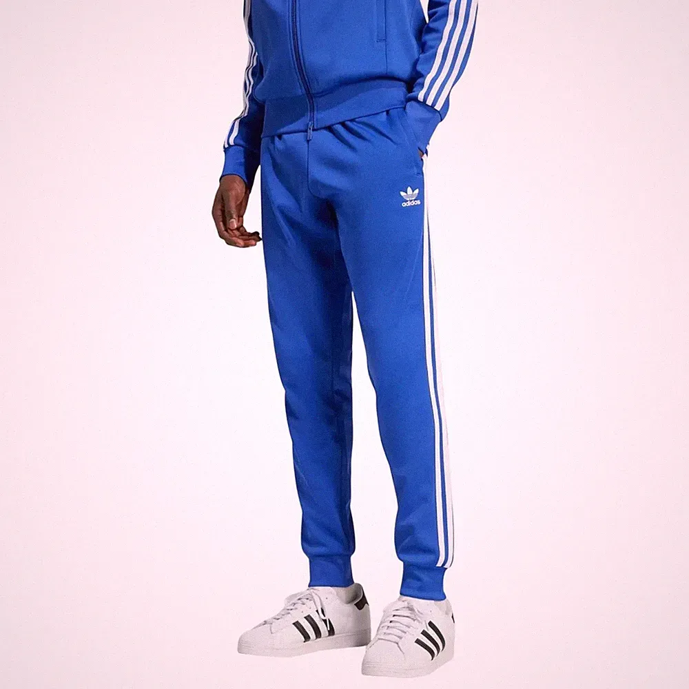 adidas Originals Herren SST Superstar Trainingshose Jogger Blau Trefoil Slim Fit