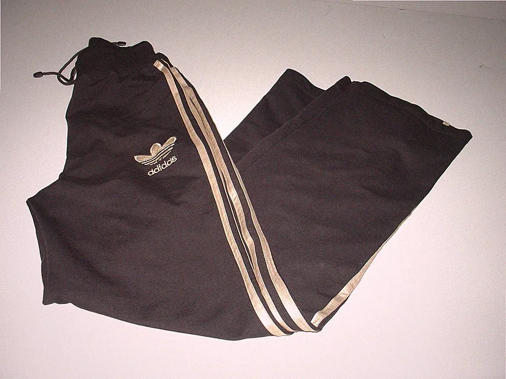 ADIDAS ORIGINALS Hose Track Pants Schwarz Gold - Gr. L (38-40) - RETRO - VINTAGE