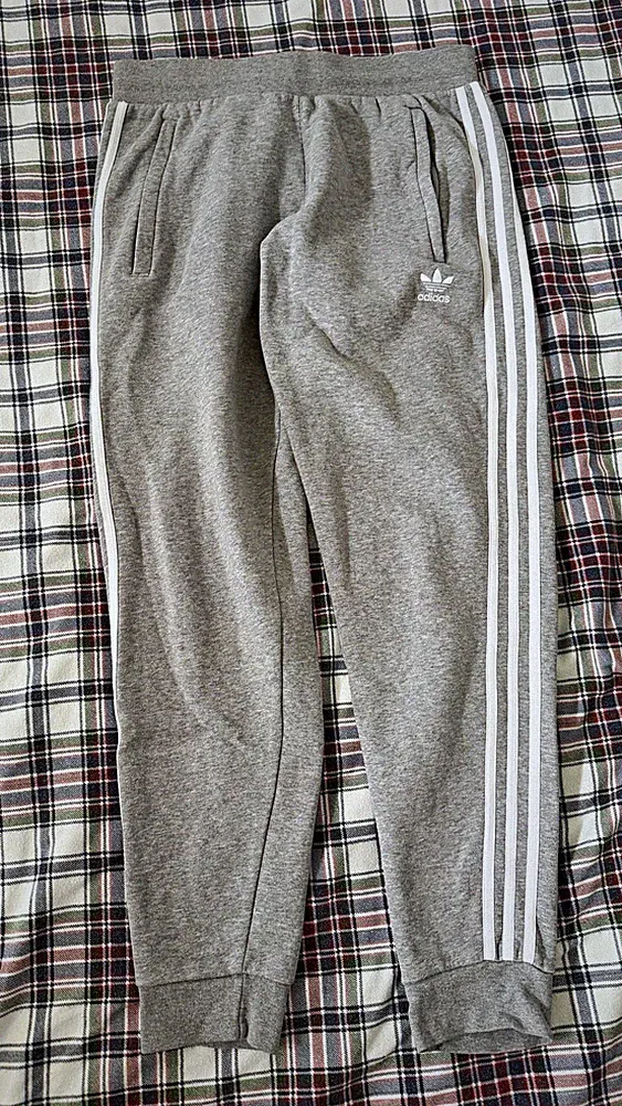 Adidas Originals Jogginghose M Grau/Weiß 3-Streifen Trefoil-Logo adicolor