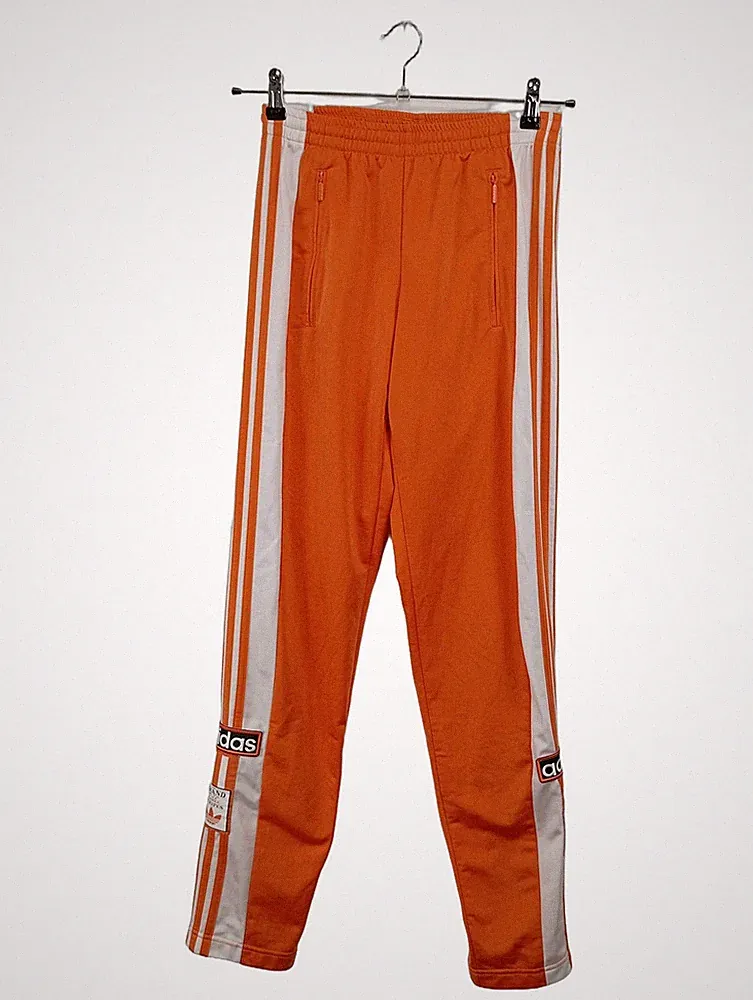 adidas Originals Snap Button Trainingshose Jogginghose Retro Orange Gr. 44 XS