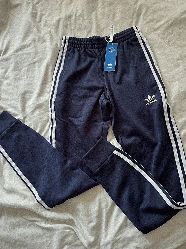 adidas Originals SST TP SN99 Jogginghose Herren XS Blau Weiß Slim Fit Zip